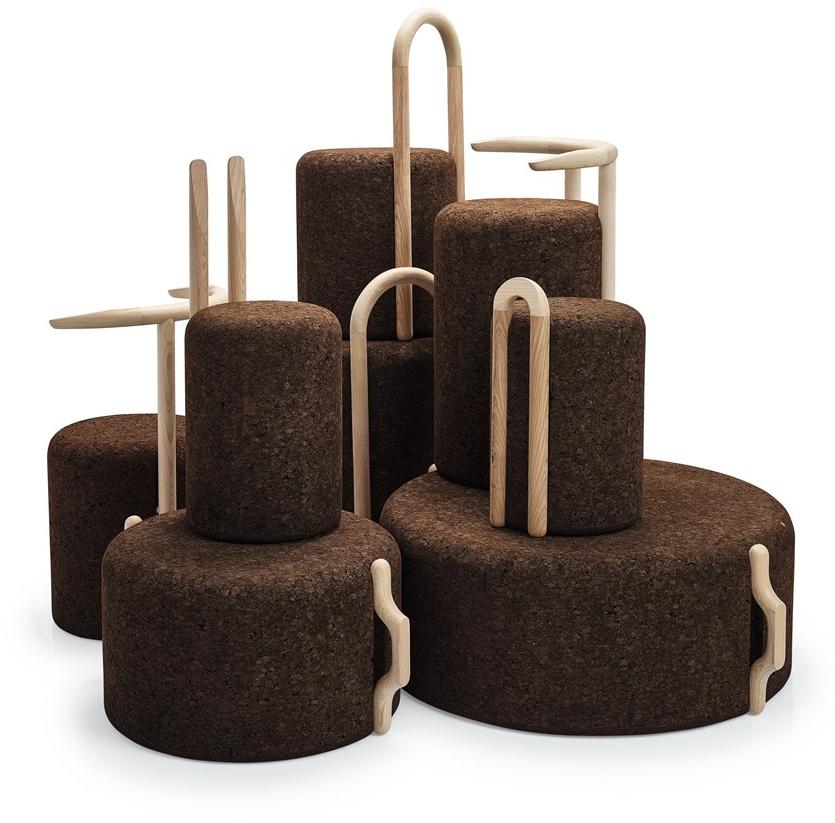 BlackCork Круглый пуф из пробки Omega sun-id-1493845 - Вид №4