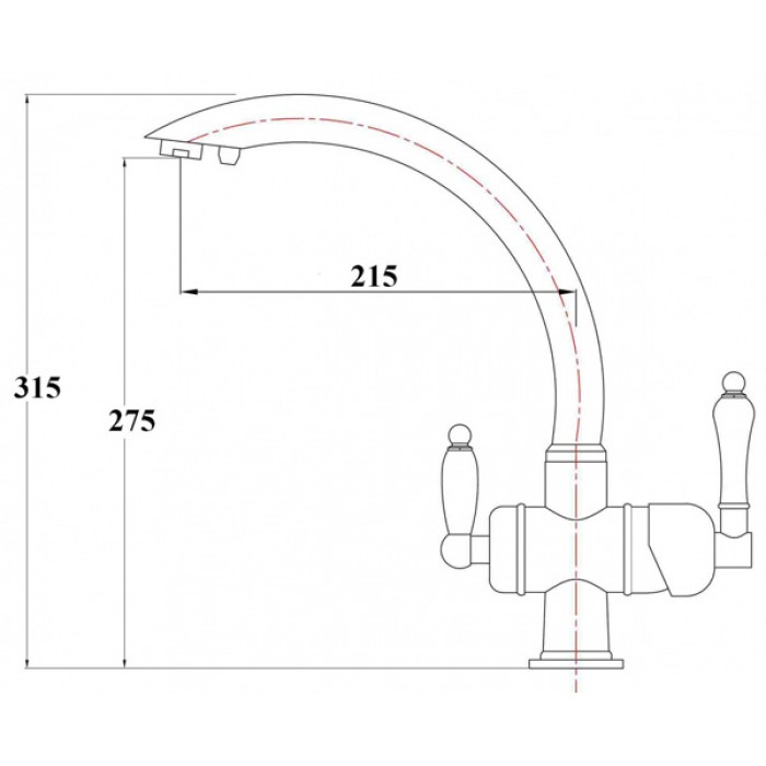 Zorg ZR 327 YF Bronze-white Смеситель для кухни Zorg 315х215 мм  - Вид №2