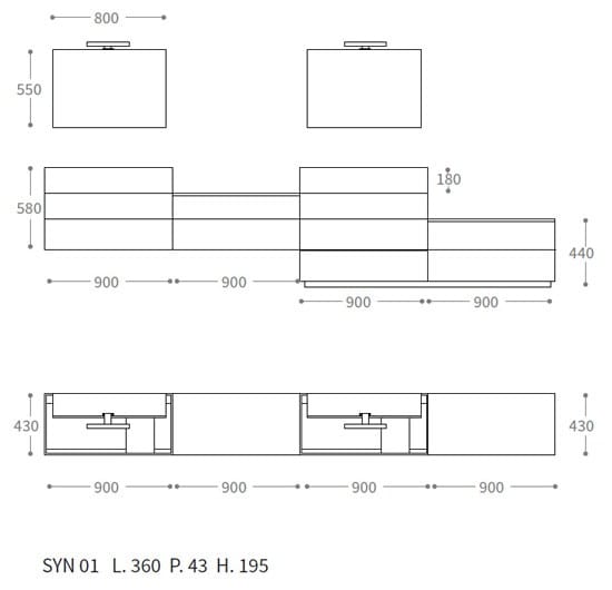 Двойная секционная раковина с ящиками LASA IDEA Syn ARCH-00142922 - Вид №4