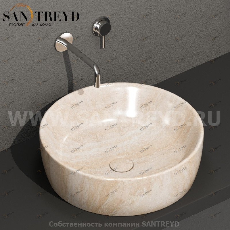 GE048TR Накладная раковина на столешницу  круглая Ceramica Globo GENESIS