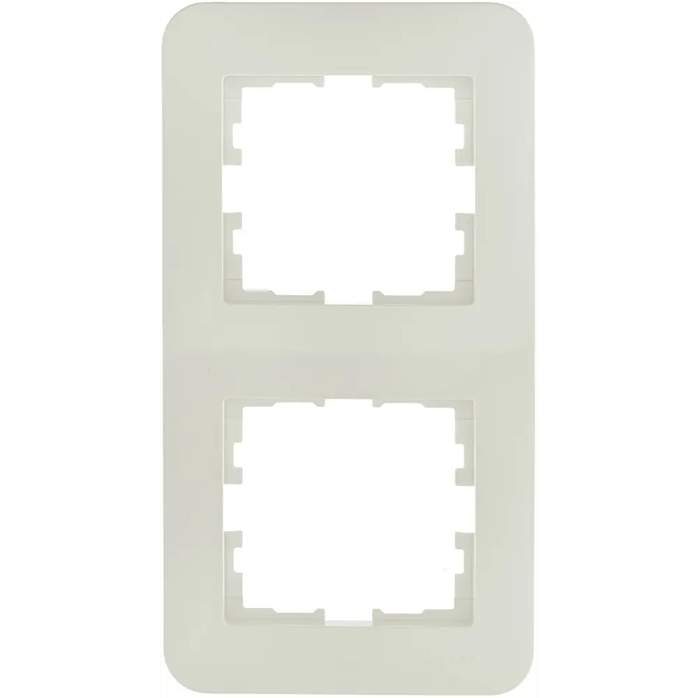 Рамка для розеток и выключателей Lezard Asti 2 поста вертикальная цвет кремовый STLM-2062793