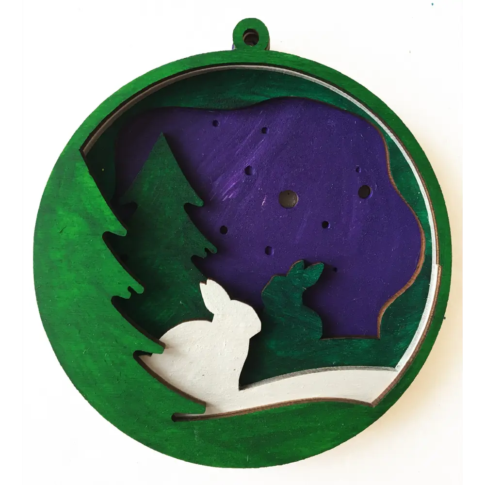 Набор для творчества Елочная игрушка Зайчики 10x10 см дерево Santreyd STLM-2077703