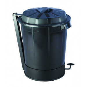 231903 DENOX Бак черный с крышкой с педалью 95 л. Черный