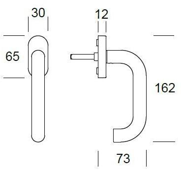 Reguitti Оконная ручка dk из нержавеющей стали на розетке Stoccolma Al15dk01588 - Вид №1