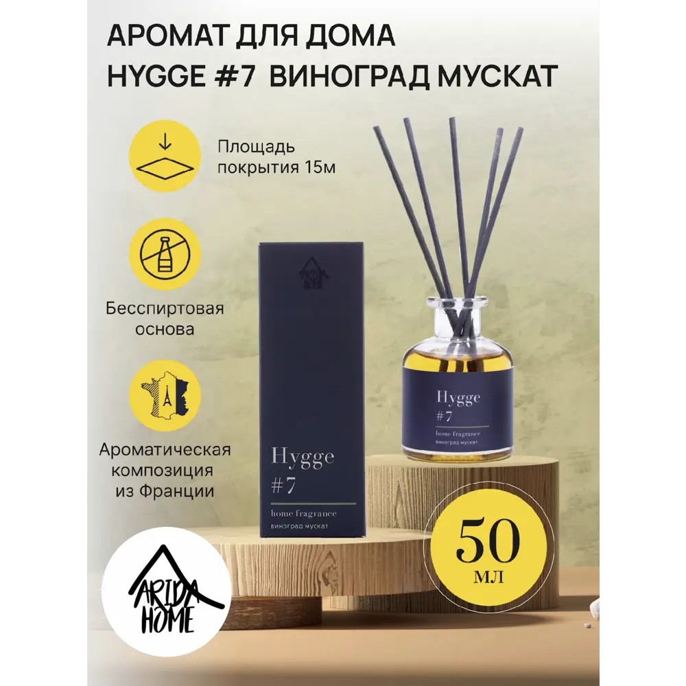ARIDA HOME Диффузор Hygge 7 «Виноград мускат» — атмосфера уюта и гармонии 84535148 STLM-0051583 - Вид №1
