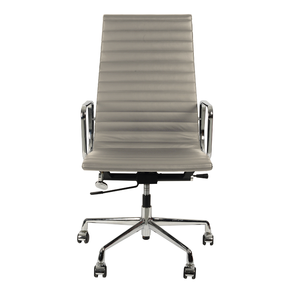 Кресло офисное кожаное 104х58 см серое Eames Style Ribbed Office Chair EA 119 SOHO DESIGN ДИЗАЙНЕРСКИЕ 00-3886260 Серый  - Вид №3