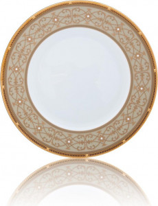 32175 Noritake Тарелка акцентная Noritake "Рочель,золотой кант" 23см Фарфор костяной