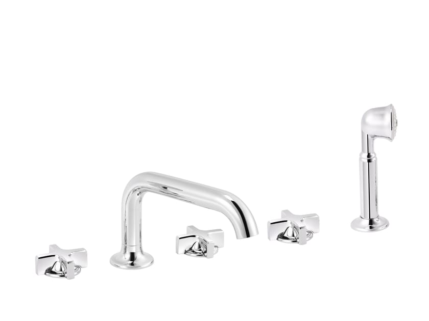 Набор для ванны с 5 отверстиями из хромированной латуни с ручным душем rvb TIMES ARCH-00054246