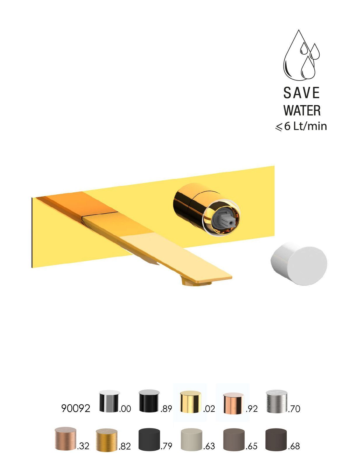 Смеситель для раковины с ограничителем расхода с пластиной Rubinetterie Frattini Narciso S ARCH-00138344 - Вид №9