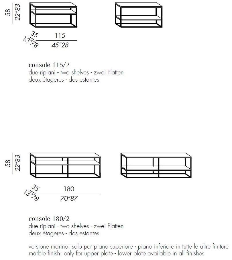 Meridiani Прямоугольная деревянная консоль с полками Hardy sun-id-1453789 - Вид №3