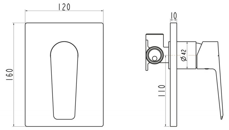 Встраиваемый смеситель для душа SALUTO SAL-BDM-CRM BELBAGNO  - Вид №1