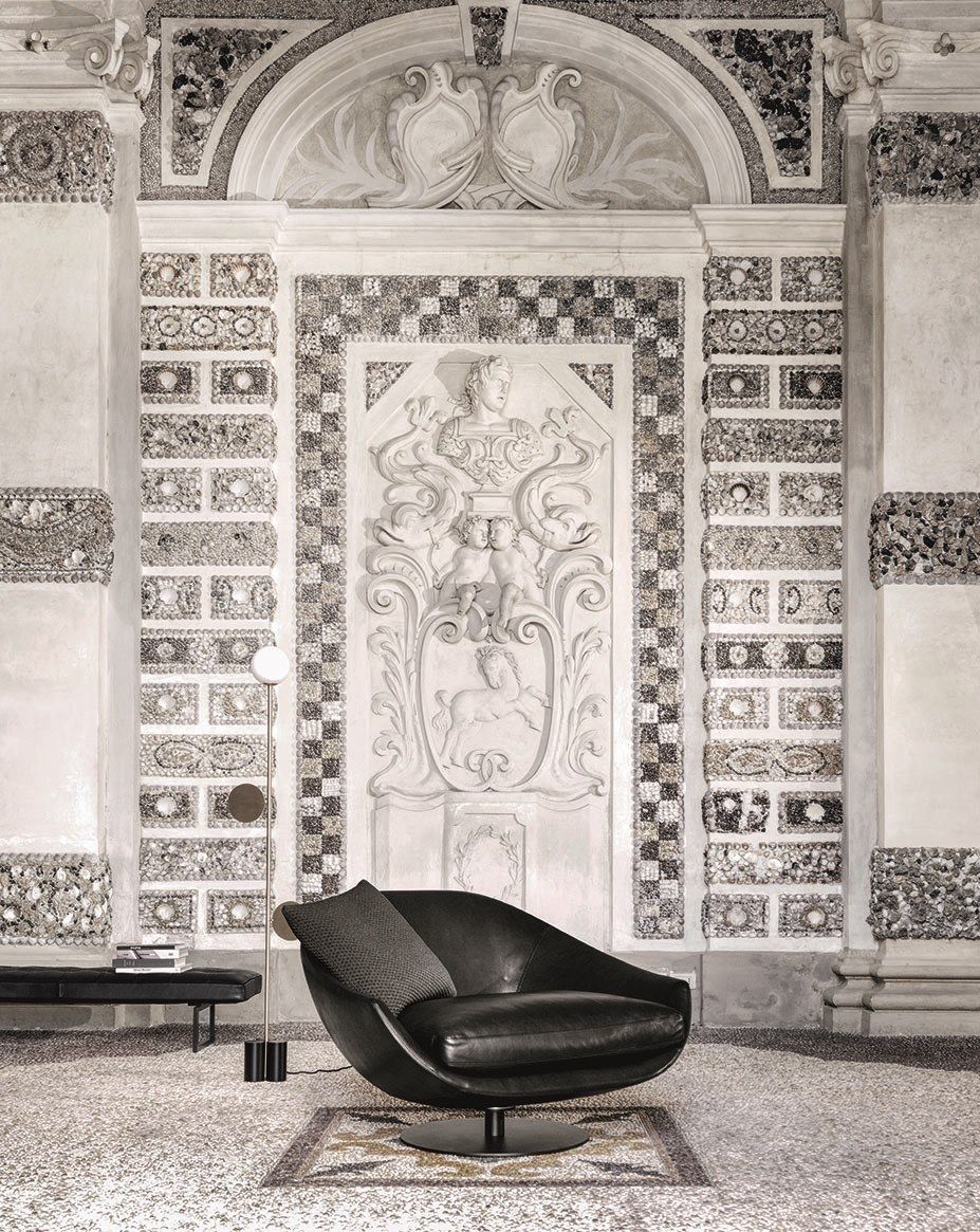 Съемное кожаное вращающееся кресло с подлокотниками Désirée divani AVÌ ARCH-00004700 - Вид №1