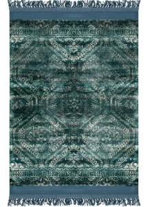Ковер прямоугольный сине-зеленый 300х200 см Blush Black Coffe CARPETDECOR ДИЗАЙНЕРСКИЕ, HANDMADE 00-3893137 Зеленый;синий