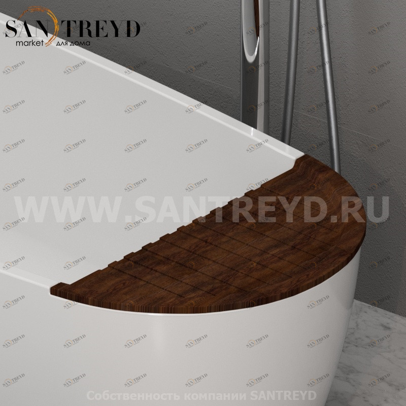 375101 Накладка на ванну 3750 из натурального дерева 31 см Kerasan Aquatech Италия