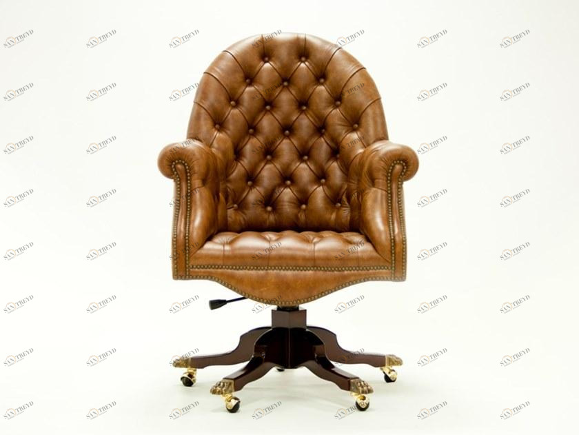 CREARTE COLLECTIONS Кожаное кресло руководителя, регулируемое по высоте, с 5 спицами и подлокотниками  114 