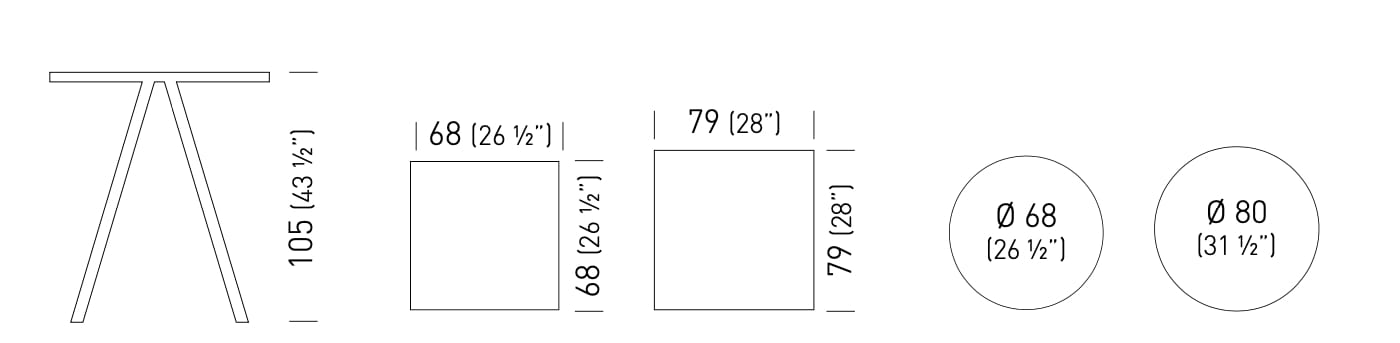 Высокий круглый стол с 4 ножками GABER NORMAN HIGH ARCH-00064337 - Вид №3