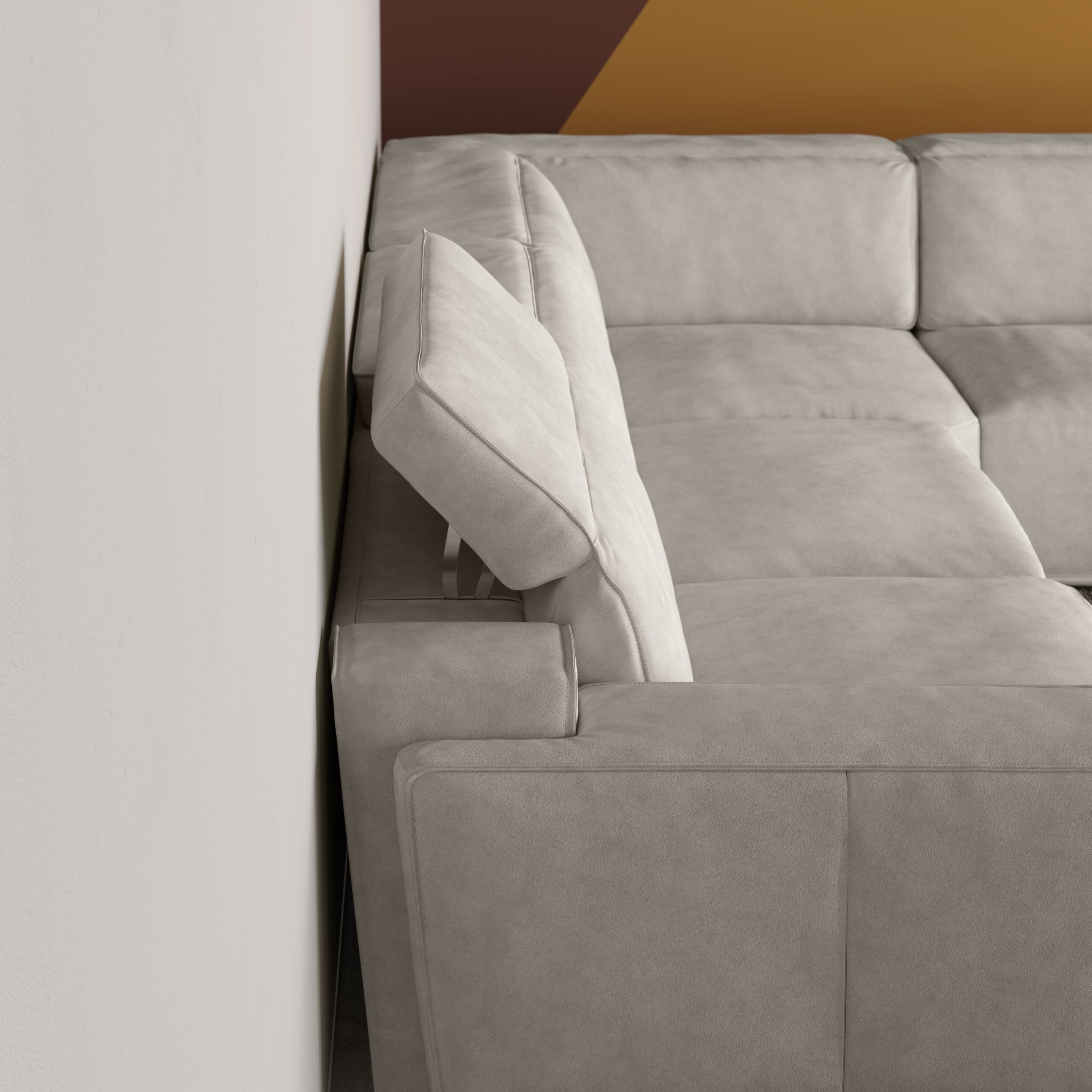 Кожаный угловой диван с откидной спинкой Natuzzi Italia IAGO ARCH-00153082 - Вид №34