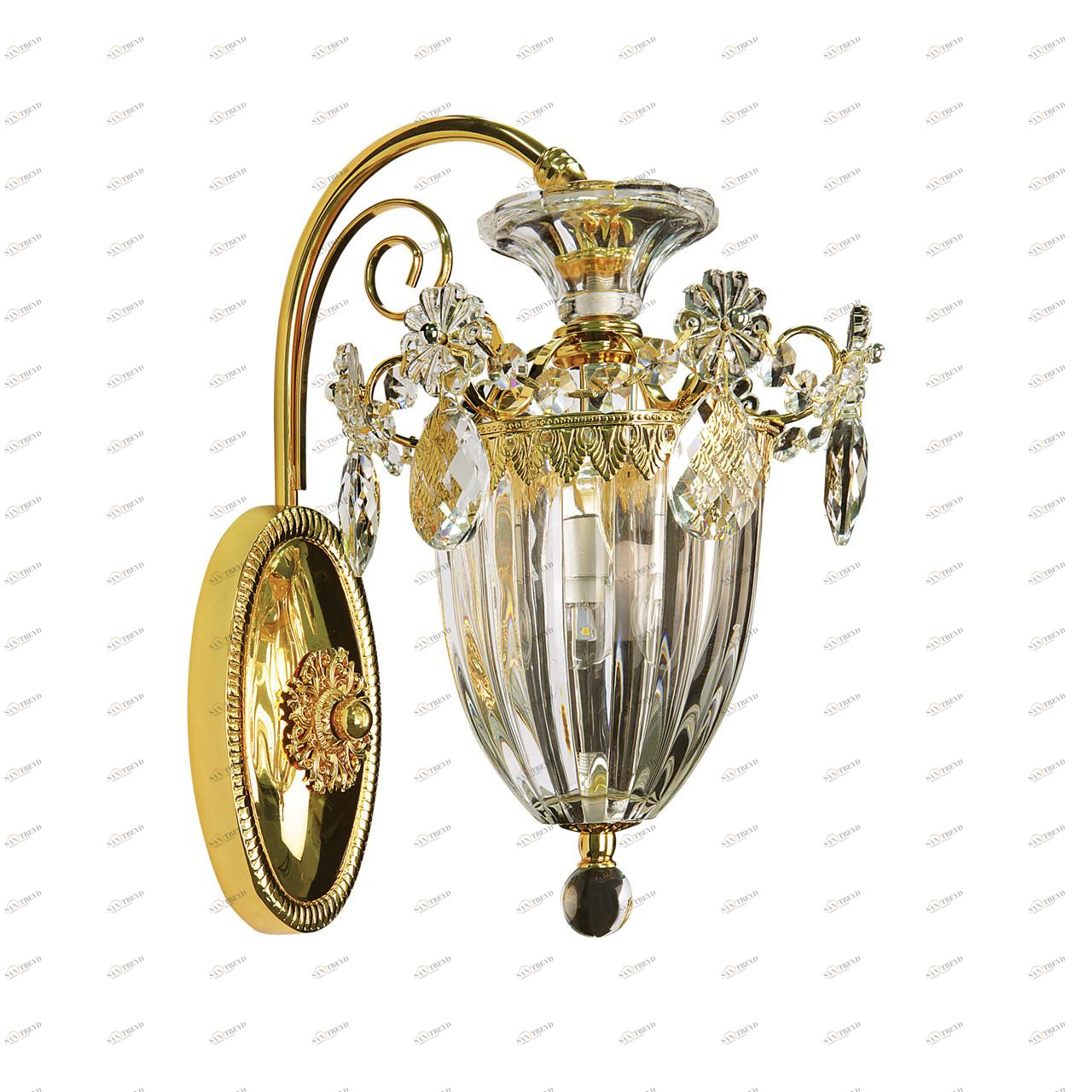 Бра Lightstar Schon 790612 LIGHTSTAR ПОД СТАРИНУ, ФЛОРИСТИКА, ФОНАРЬ 078112 Золото;прозрачный 