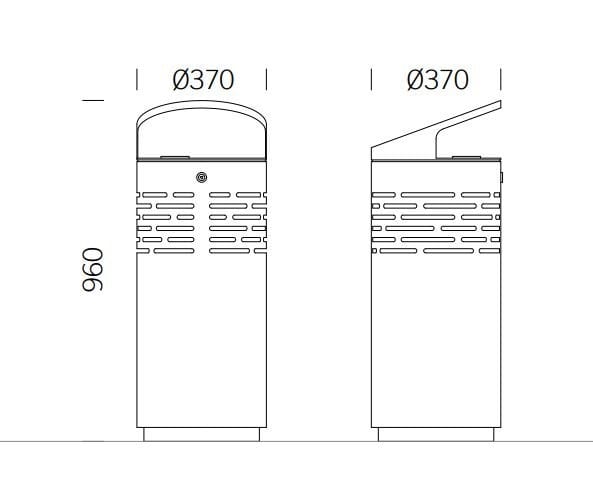Держатель для мусора из нержавеющей стали с крышкой для наружного использования BENKERT BANKE мусорное ведро ARCH-00100246 - Вид №1