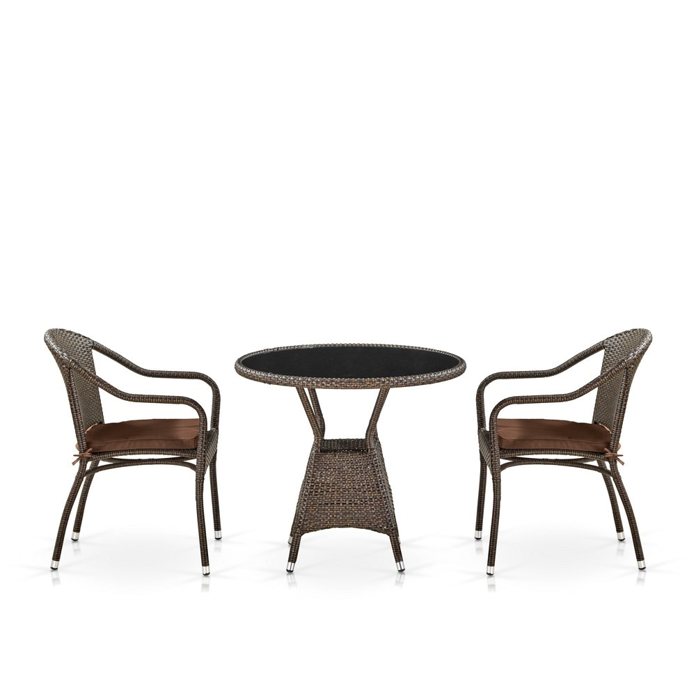 T707ANS/Y480A-W53 2PCS Brown Комплект плетеной мебели T707ANS/Y480A-W53 Brown 2Pcs Afina 