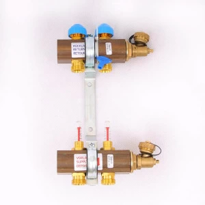 Коллекторная группа HKV/T с термостатическими вентилями и расходомерами WATTS Ind 1"x3/4"ЕК 2 выхода