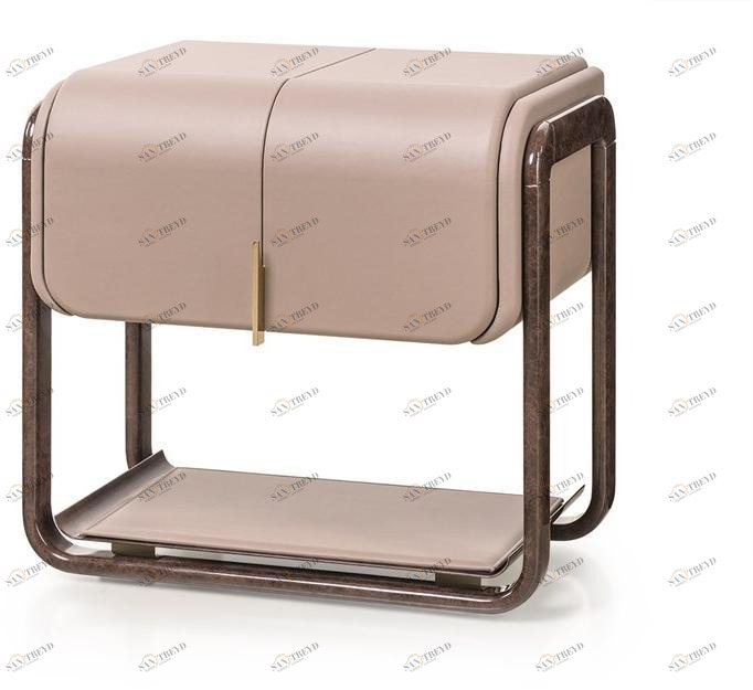 Turri Прямоугольная прикроватная тумбочка из кожи с ящиками Eclipse sun-id-1412138