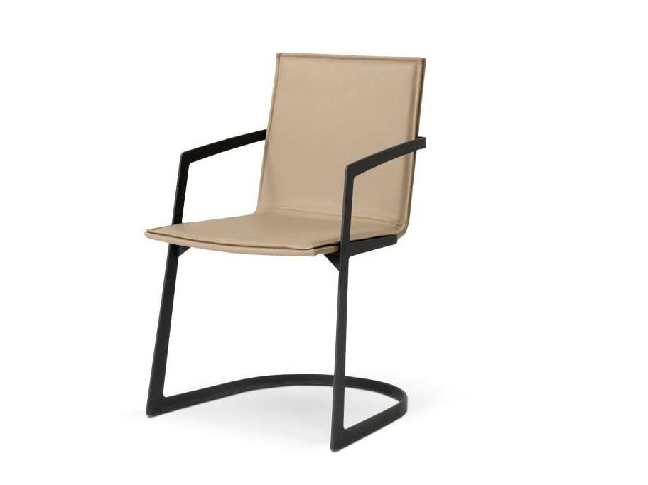 Кожаный консольный стул с подлокотниками ROCHE BOBOIS ARCH-00020595