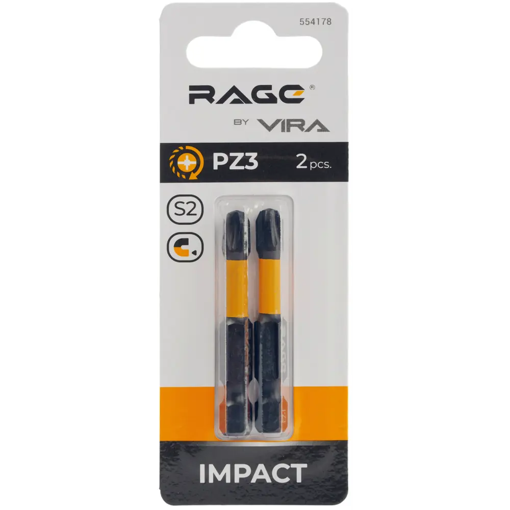 Магнитная ударная бита RAGE PZ3 50 мм для точного монтажа (2 шт) 89345796 STLM-0841253 - Вид №1