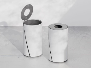 Корзина для мусора из оцинкованного листового металла с пепельницей и крышкой