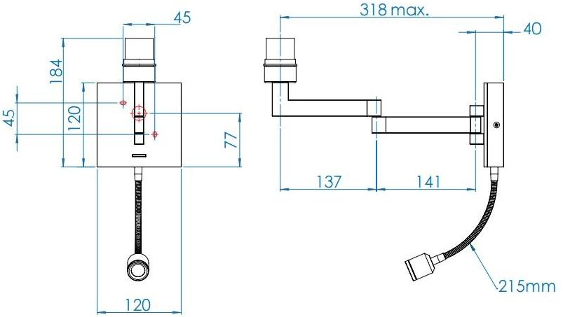 Astro Lighting Регулируемый светодиодный настенный светильник из стали  1162003  - Вид №1