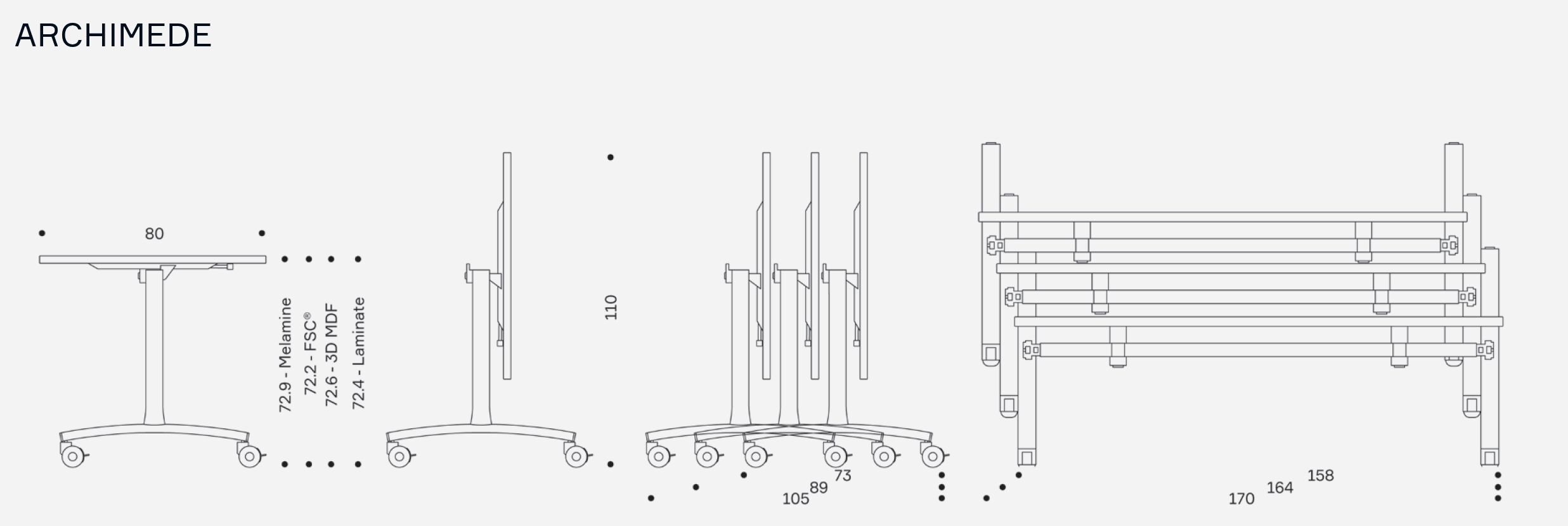 Стол для совещаний на колесиках с откидным верхом IBEBI Архимед ARCH-00134492 - Вид №2
