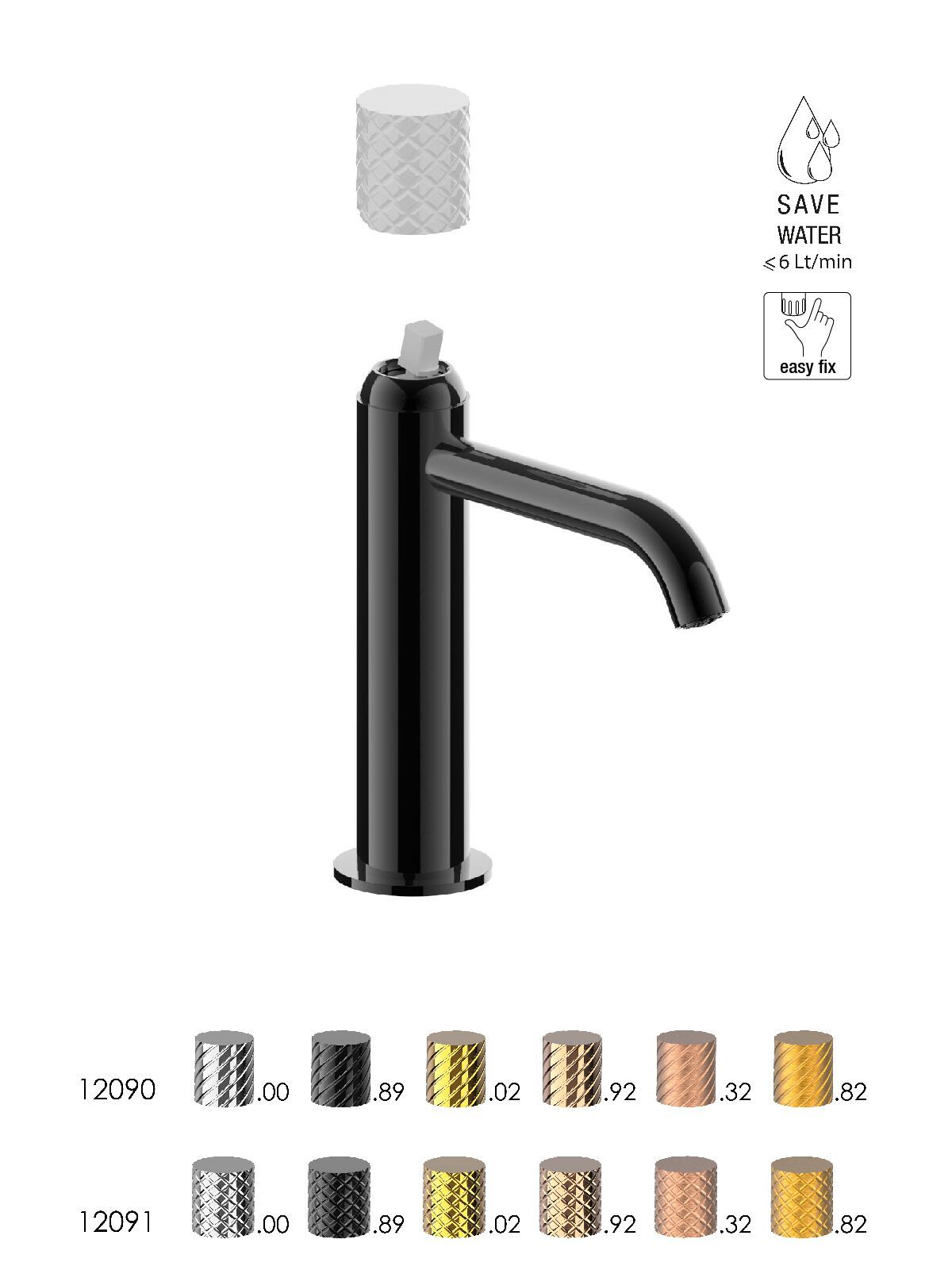 Однорычажный смеситель для раковины с автоматическим сливом Rubinetterie Frattini Pepe XLS ARCH-00096674 - Вид №5