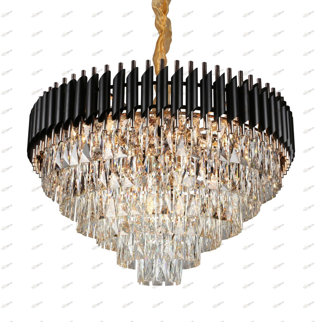 Подвесная люстра Omnilux Certaldo OML-81803-24 OMNILUX ДИЗАЙНЕРСКИЕ, CERTALDO 337192 Черный;золото;прозрачный 