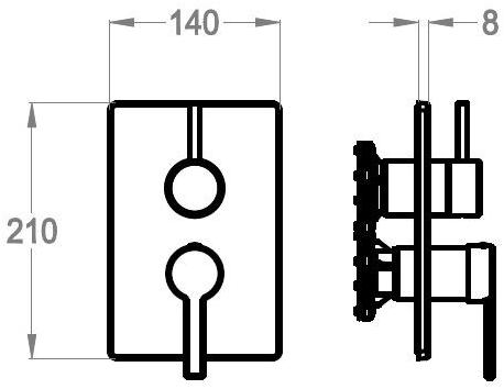 Fir Italia Смеситель для душа на 2 отверстия с переключателем Sweet 46 4650188 - Вид №1