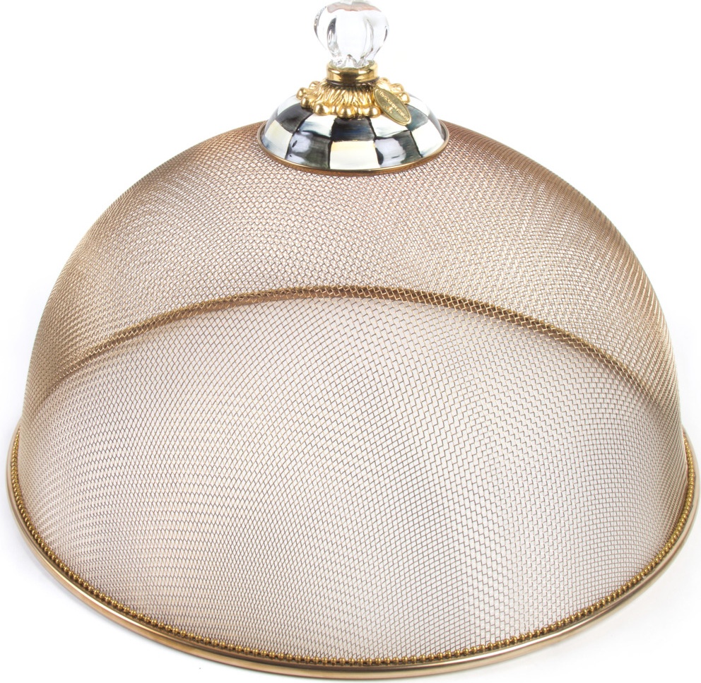 10654497 Mackenzie-Childs Купол для блюд большой сетка Courtly Check Сталь нержавеющая 