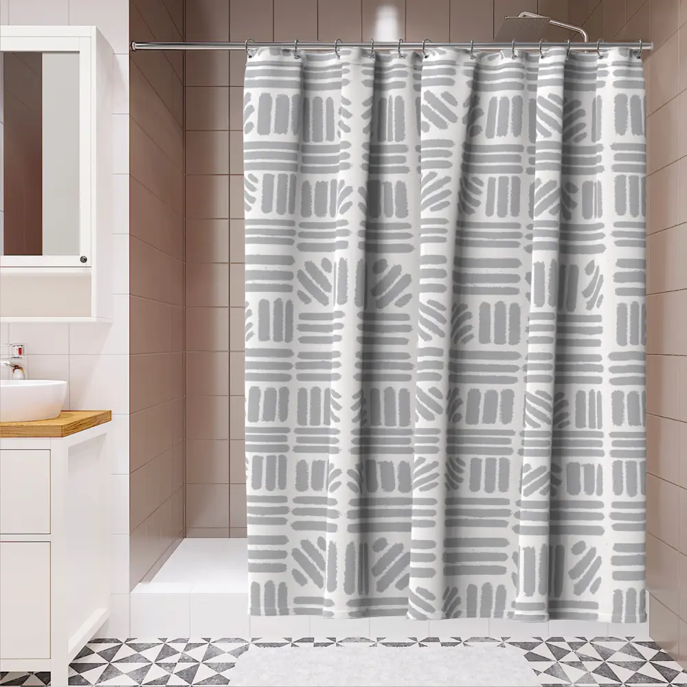Штора для душа LEMER Aztec — серый минимализм для современной ванной 89384993 STLM-1573821