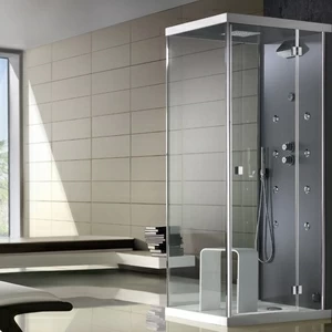 Душевая кабина угловая с гидромассажем и паровой баней Ice standart 100см