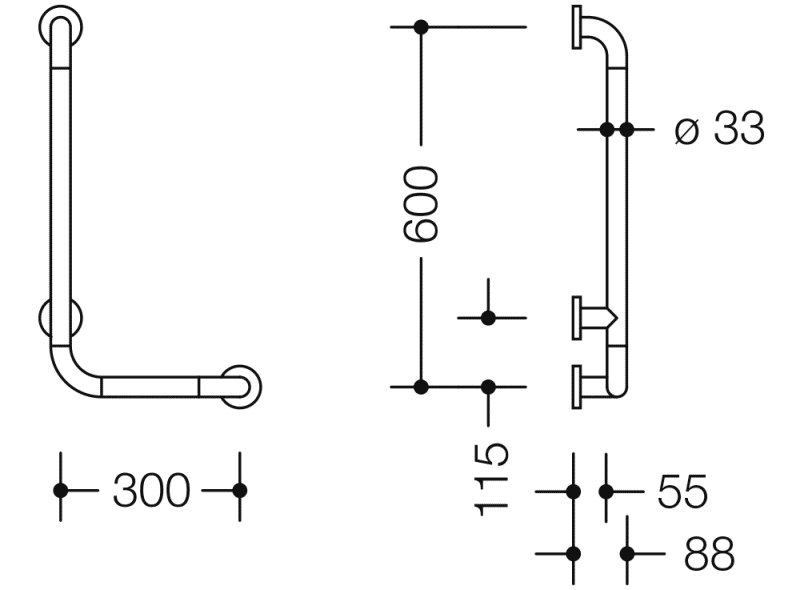 801.22B100 угловая ручка HEWI Edition matt | Polyamid  - Вид №5