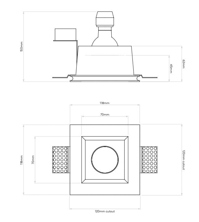 Гипсокартон квадратный светодиодный утопленный прожектор Astro Lighting Blanco ARCH-00023181 - Вид №6