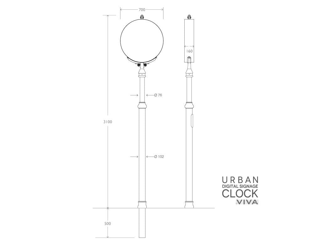 Уличные часы EUROCOMITALIA Orologio artistico con schermo ARCH-00103627 - Вид №2