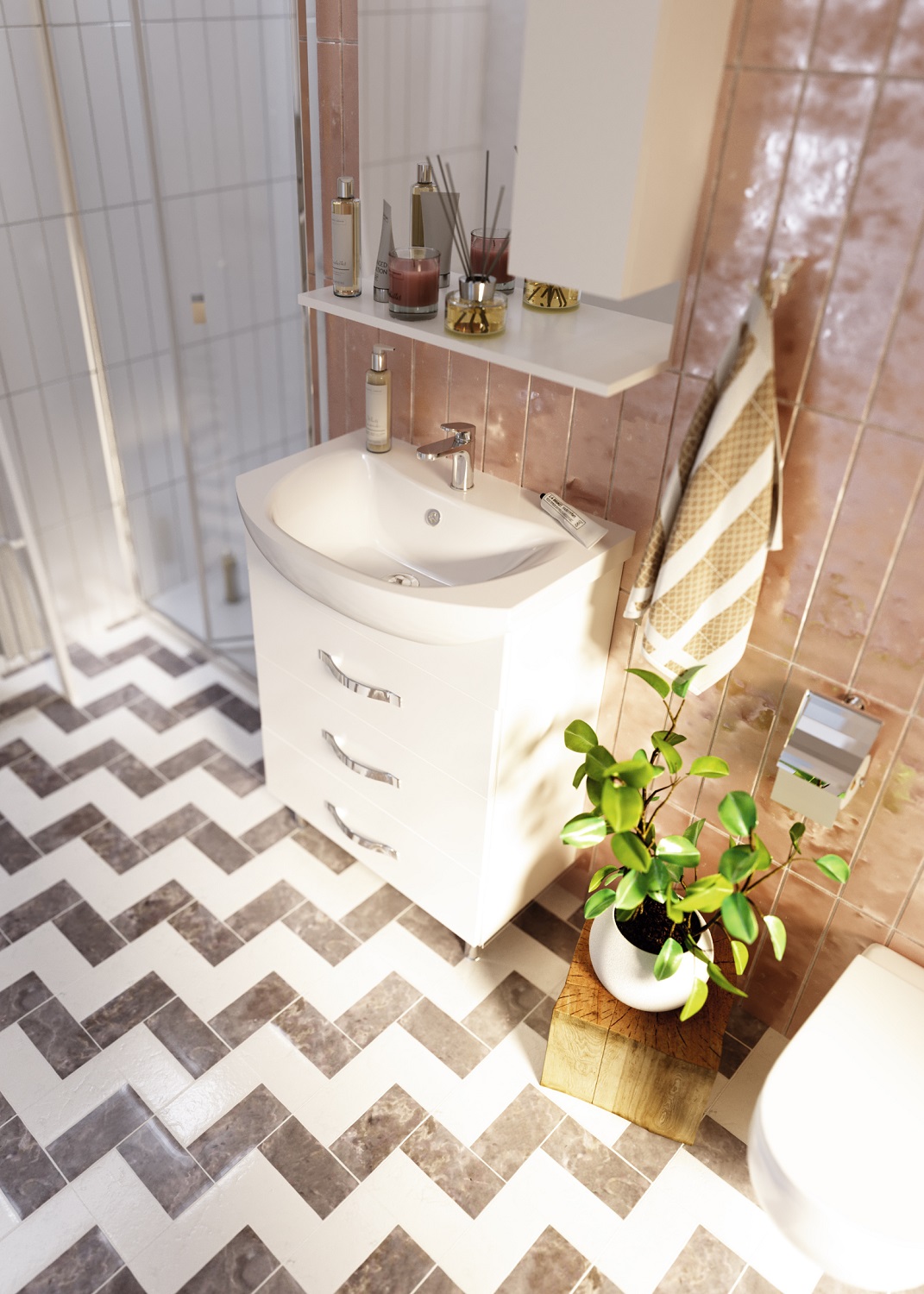 У50110 Тумба без раковины Вита 65Н 3я, МДФ 1 Marka Вита - Вид №2