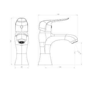 390210000 Bronze смеситель для умывальника Damixa Palace Evo