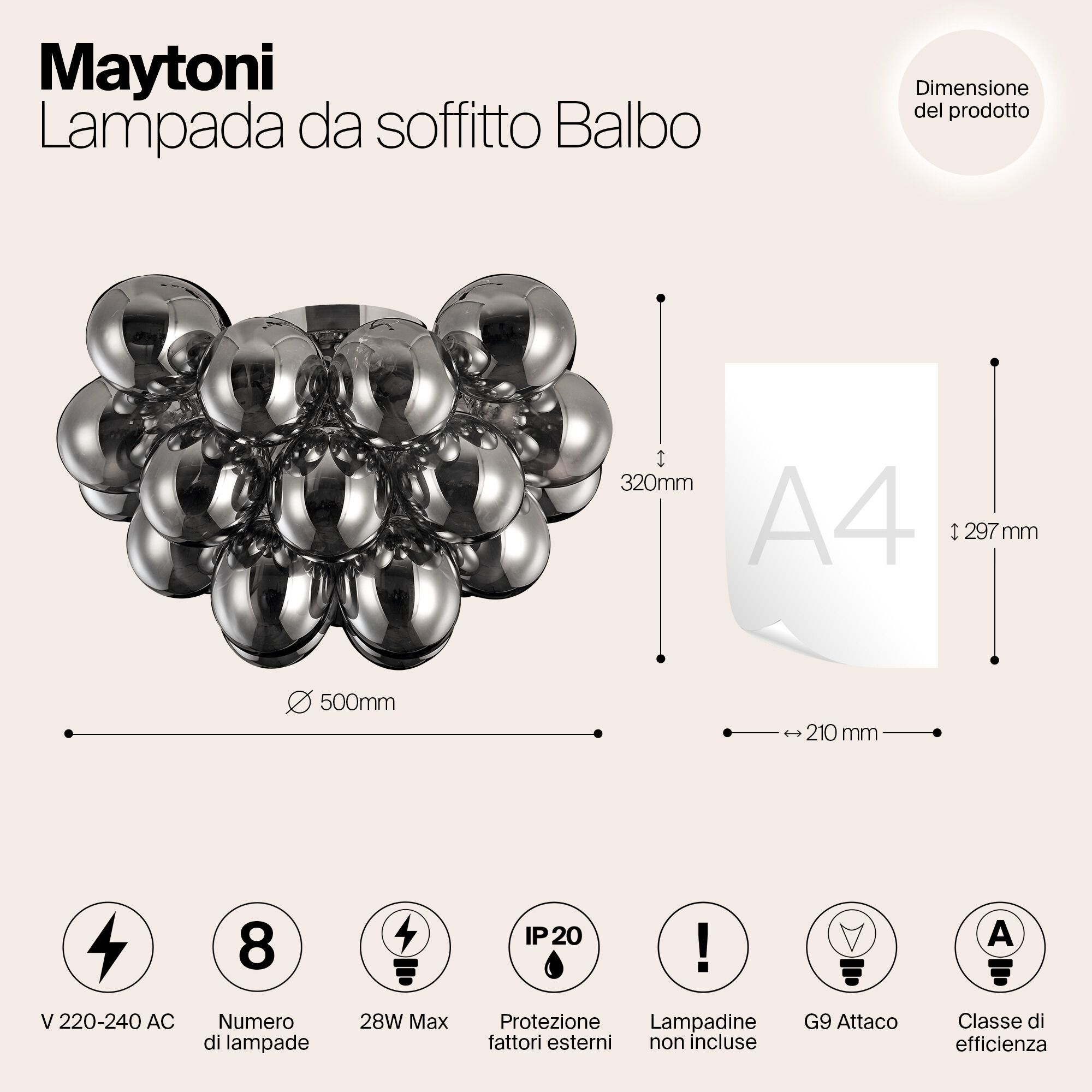 Стеклянный потолочный светильник Maytoni Balbo ARCH-00044240 - Вид №14