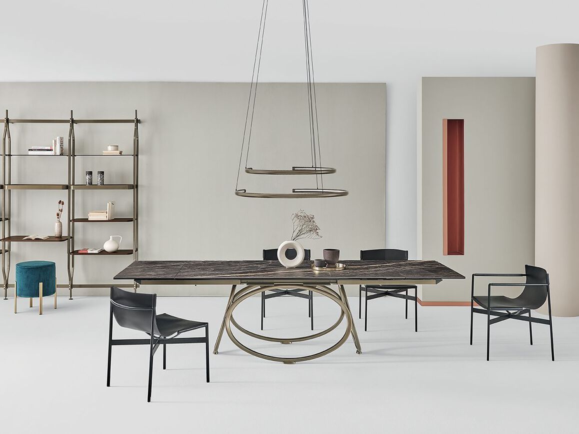 Прямоугольный обеденный стол из стали и дерева Bontempi Casa LOUIS ARCH-00017350 - Вид №3