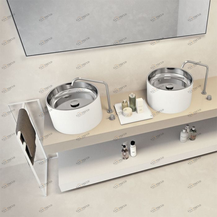 46495 Накладная раковина на столешницу  овальная MAKRO 