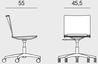 Viganò Регулируемое по высоте офисное кресло из ткани на колесиках Daisy sun-id-1428489 - Вид №2