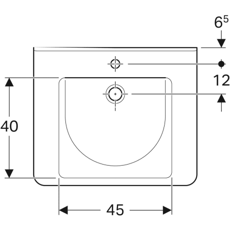 128667000 Раковина Geberit Renova Comfort Square, безбарьерная Geberit  - Вид №23
