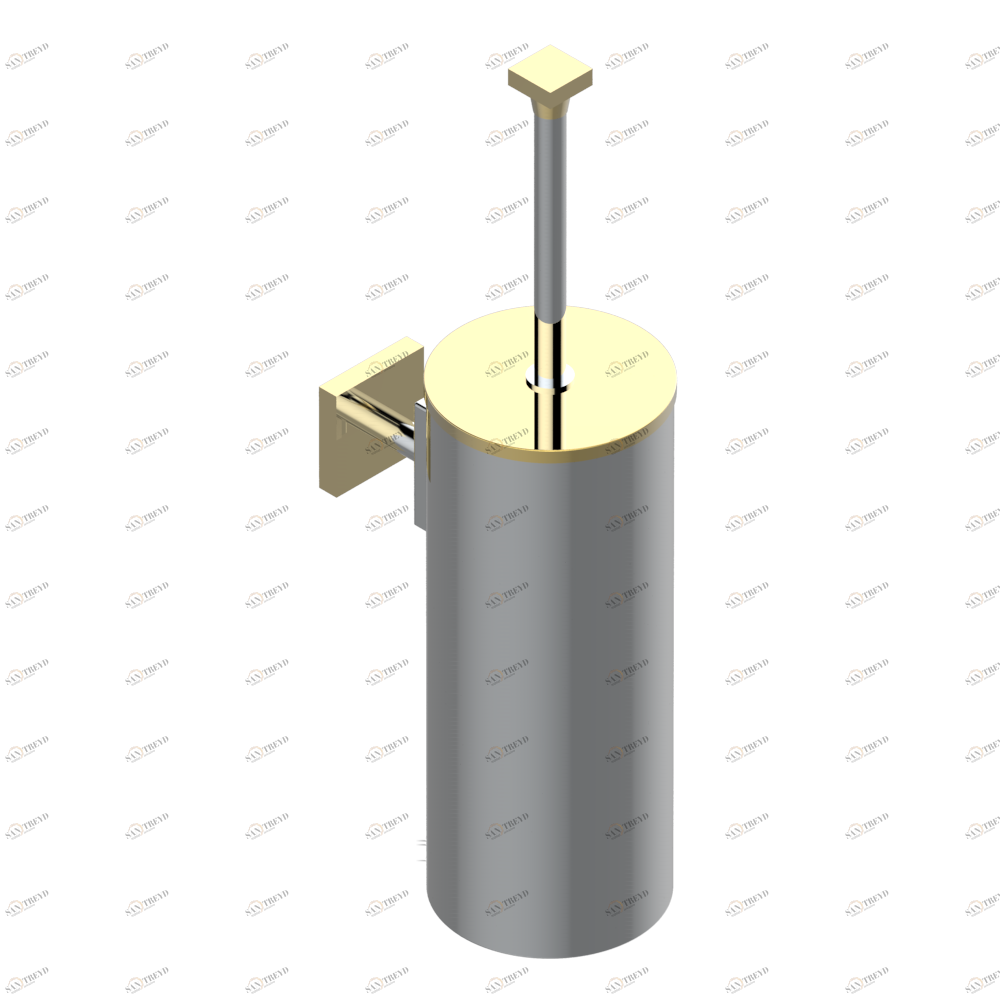 G79-4720C Стакан настенный и щётка для унитаза с крышкой Thg-paris Cubica Хром/золото G79-4720C CAT.A