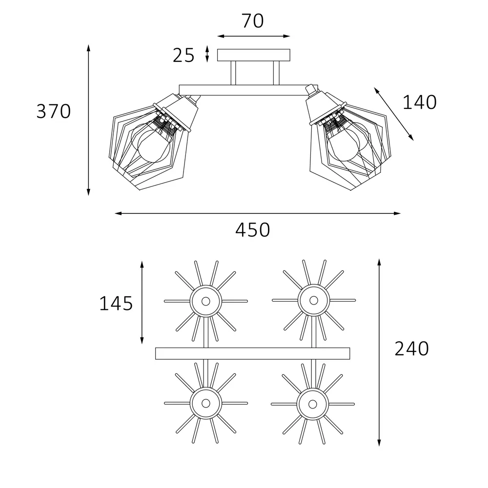 Люстра потолочная Дрим РС21514 4 лампы 12 м² цвет белый РОССВЕТ STLM-2151296 - Вид №11