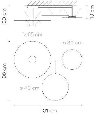 Vibia Металлический светодиодный потолочный светильник Flat 5905 - Вид №1